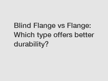 Blind Flange vs Flange: Which type offers better durability?