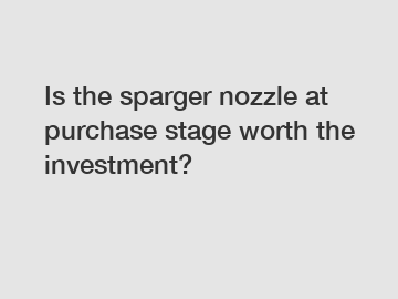 Is the sparger nozzle at purchase stage worth the investment?