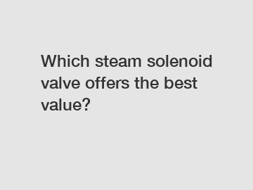 Which steam solenoid valve offers the best value?