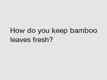 How do you keep bamboo leaves fresh?