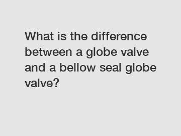 What is the difference between a globe valve and a bellow seal globe valve?