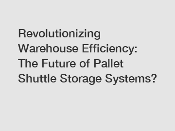 Revolutionizing Warehouse Efficiency: The Future of Pallet Shuttle Storage Systems?