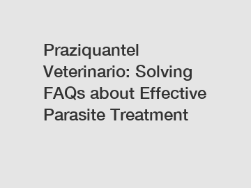 Praziquantel Veterinario: Solving FAQs about Effective Parasite Treatment
