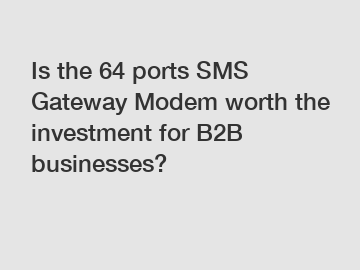 Is the 64 ports SMS Gateway Modem worth the investment for B2B businesses?