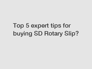 Top 5 expert tips for buying SD Rotary Slip?