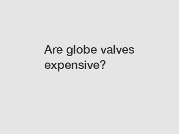 Are globe valves expensive?