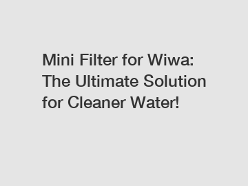 Mini Filter for Wiwa: The Ultimate Solution for Cleaner Water!