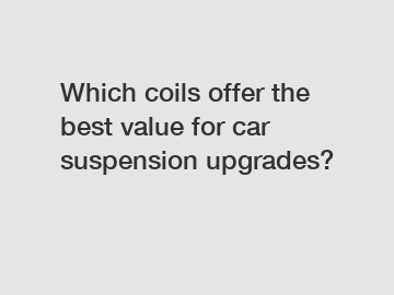 Which coils offer the best value for car suspension upgrades?