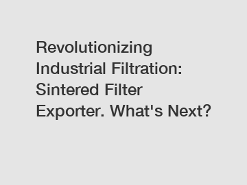 Revolutionizing Industrial Filtration: Sintered Filter Exporter. What's Next?