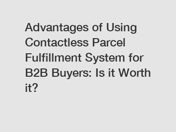 Advantages of Using Contactless Parcel Fulfillment System for B2B Buyers: Is it Worth it?