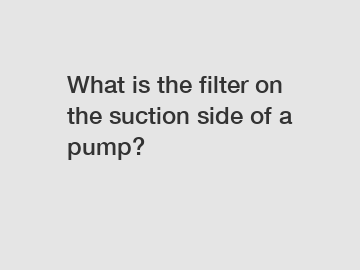 What is the filter on the suction side of a pump?