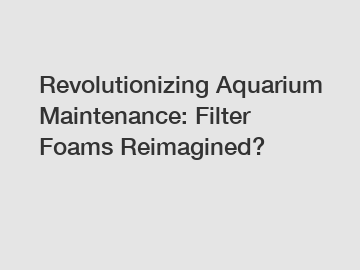 Revolutionizing Aquarium Maintenance: Filter Foams Reimagined?