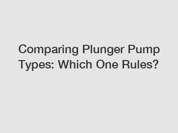 Comparing Plunger Pump Types: Which One Rules?