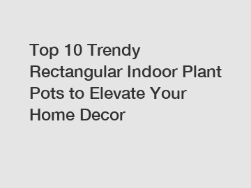 Top 10 Trendy Rectangular Indoor Plant Pots to Elevate Your Home Decor