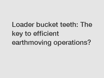 Loader bucket teeth: The key to efficient earthmoving operations?