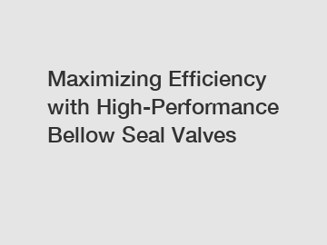 Maximizing Efficiency with High-Performance Bellow Seal Valves