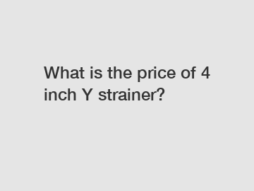 What is the price of 4 inch Y strainer?