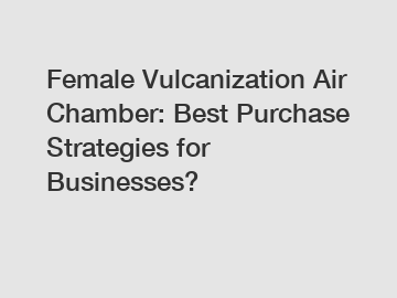 Female Vulcanization Air Chamber: Best Purchase Strategies for Businesses?