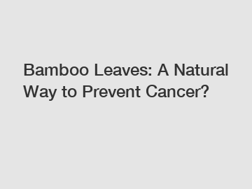 Bamboo Leaves: A Natural Way to Prevent Cancer?
