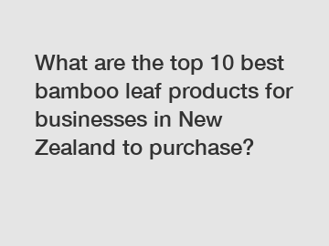 What are the top 10 best bamboo leaf products for businesses in New Zealand to purchase?