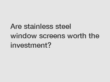Are stainless steel window screens worth the investment?