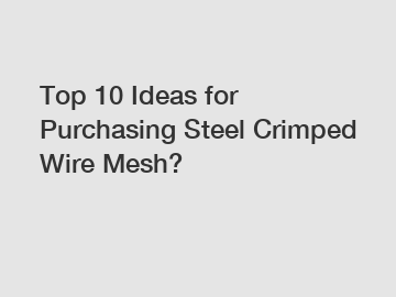 Top 10 Ideas for Purchasing Steel Crimped Wire Mesh?