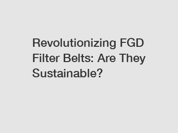 Revolutionizing FGD Filter Belts: Are They Sustainable?