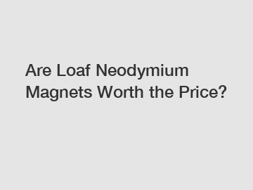 Are Loaf Neodymium Magnets Worth the Price?