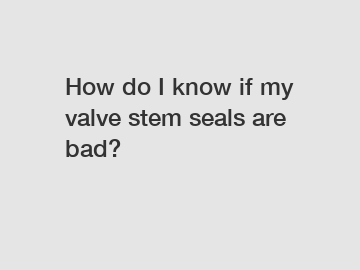 How do I know if my valve stem seals are bad?