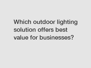 Which outdoor lighting solution offers best value for businesses?