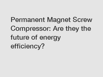 Permanent Magnet Screw Compressor: Are they the future of energy efficiency?