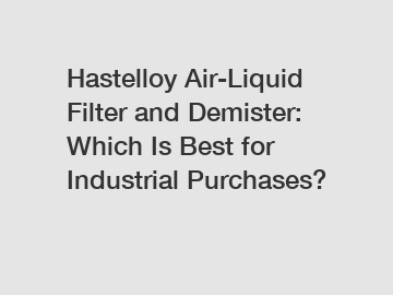 Hastelloy Air-Liquid Filter and Demister: Which Is Best for Industrial Purchases?