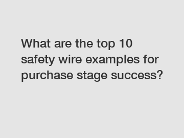 What are the top 10 safety wire examples for purchase stage success?