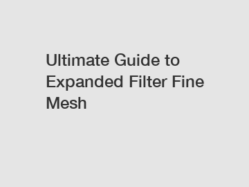 Ultimate Guide to Expanded Filter Fine Mesh