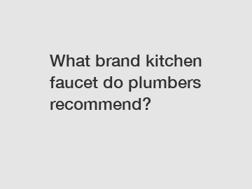 What brand kitchen faucet do plumbers recommend?
