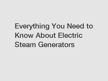 Everything You Need to Know About Electric Steam Generators
