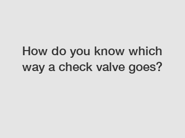 How do you know which way a check valve goes?