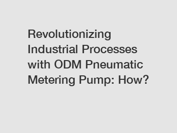 Revolutionizing Industrial Processes with ODM Pneumatic Metering Pump: How?