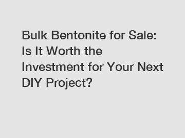 Bulk Bentonite for Sale: Is It Worth the Investment for Your Next DIY Project?