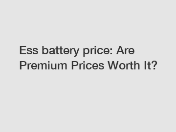 Ess battery price: Are Premium Prices Worth It?