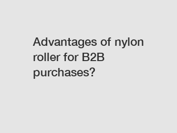 Advantages of nylon roller for B2B purchases?