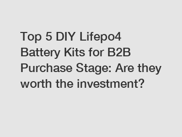 Top 5 DIY Lifepo4 Battery Kits for B2B Purchase Stage: Are they worth the investment?
