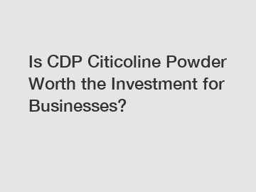 Is CDP Citicoline Powder Worth the Investment for Businesses?