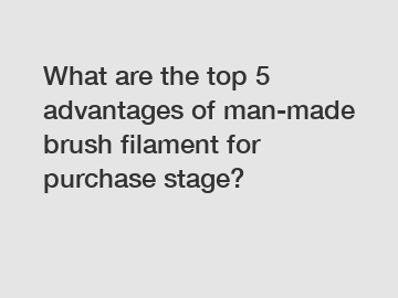 What are the top 5 advantages of man-made brush filament for purchase stage?