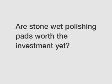 Are stone wet polishing pads worth the investment yet?