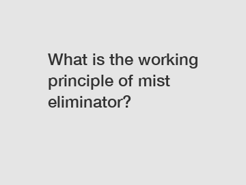 What is the working principle of mist eliminator?