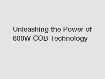 Unleashing the Power of 600W COB Technology