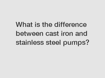 What is the difference between cast iron and stainless steel pumps?