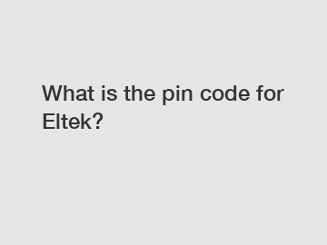 What is the pin code for Eltek?