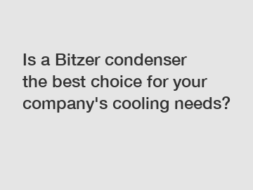 Is a Bitzer condenser the best choice for your company's cooling needs?